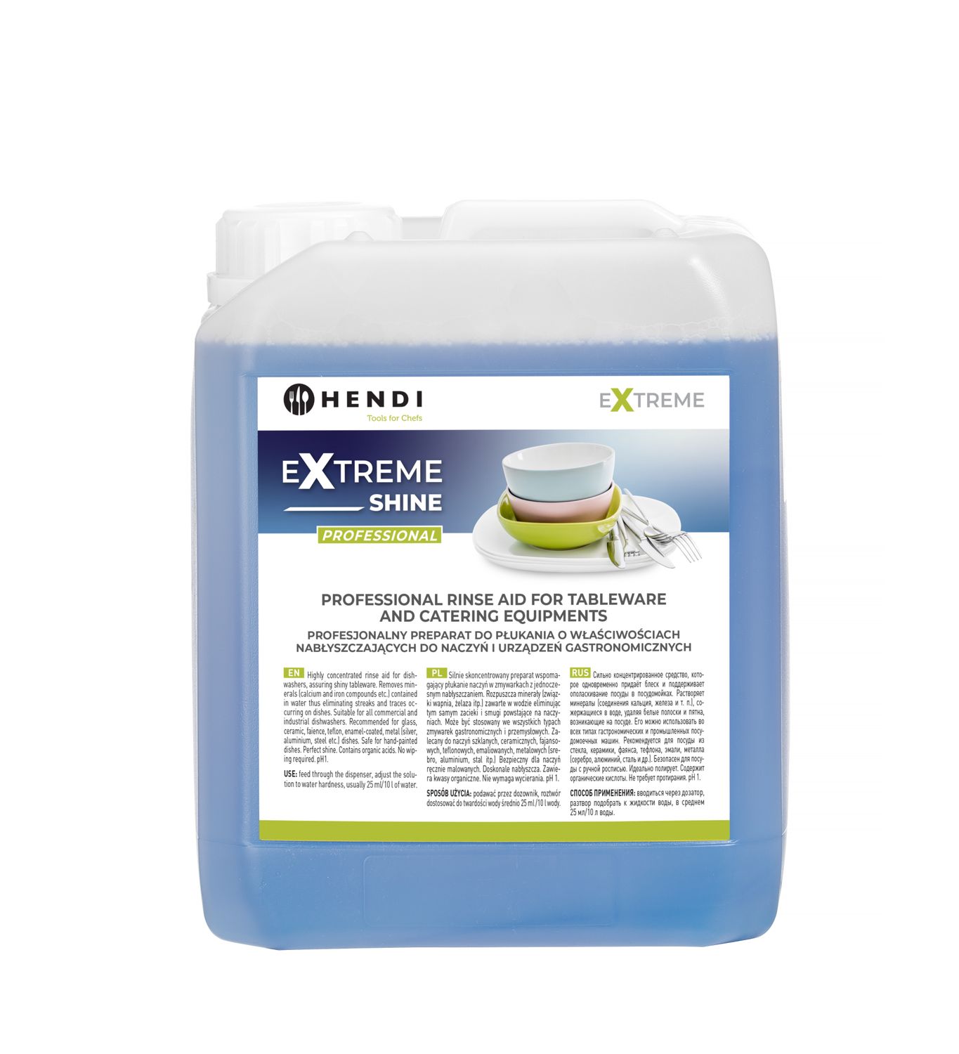 Extreme Shine Professional loputusvahend lauanõudele ja toitlustusseadmetele, HENDI, 5 l