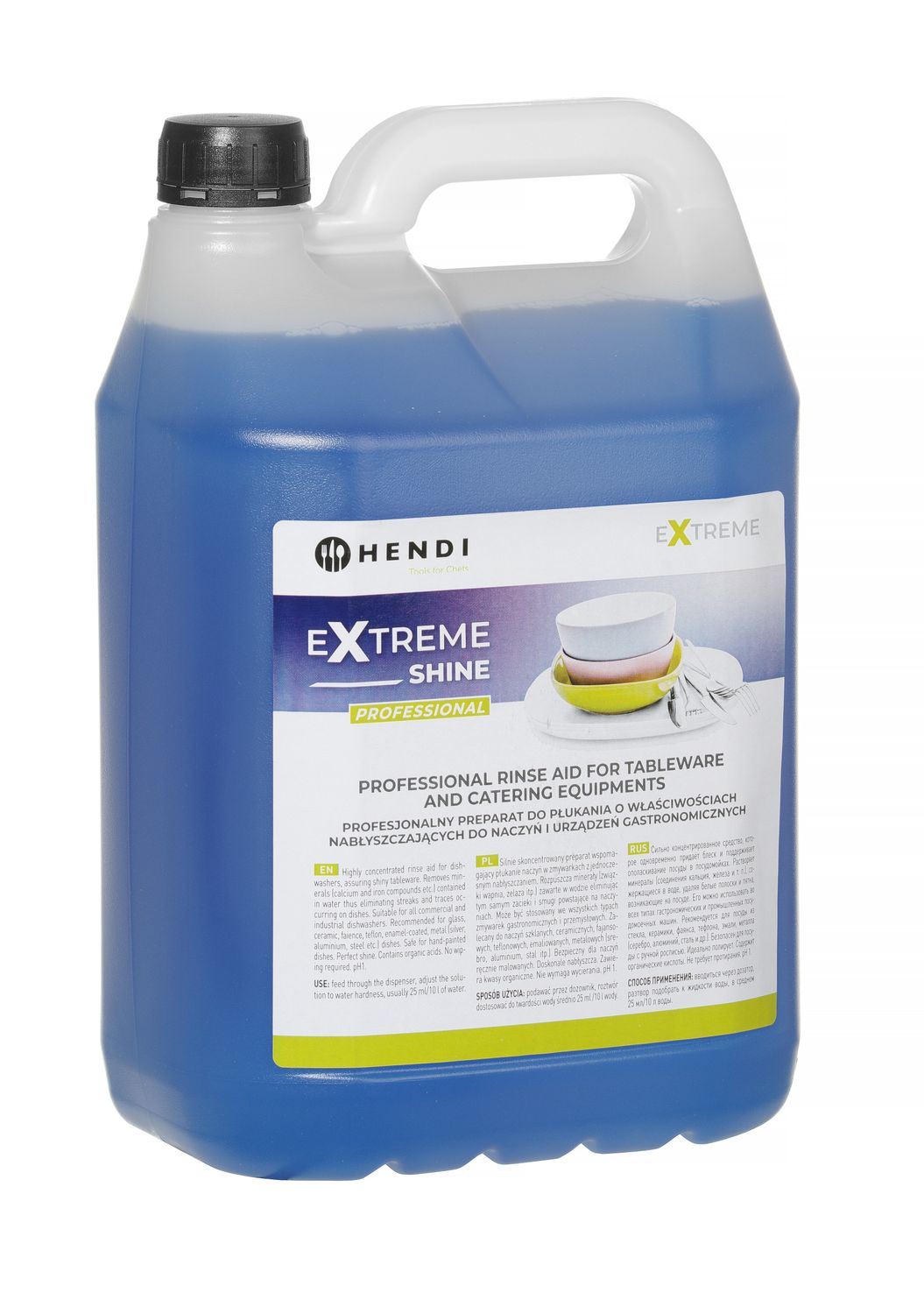 Extreme Shine Professional loputusvahend lauanõudele ja toitlustusseadmetele, HENDI, 5 l