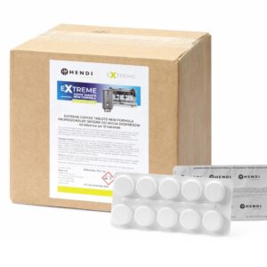Extreme puhastustabletid professionaalsete kohvimasinate puhastamiseks, HENDI, 40 blisterpakendit, igas pakendis 10 tabletti