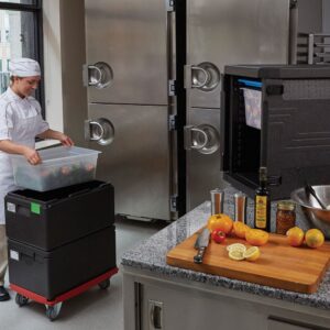 Camdolly for Cam GoBox GN 1/1 insulated carriers., Cambro, red, Red, 692x426x(H)167mm