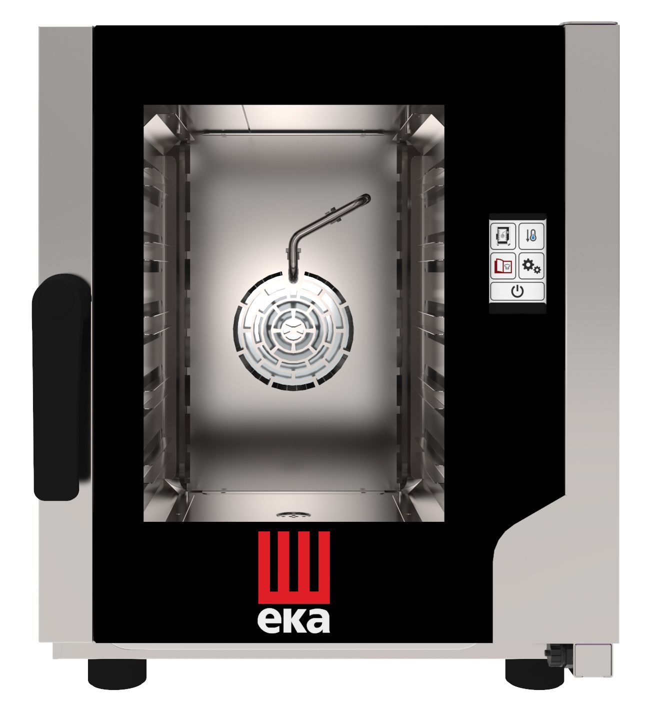 Konvektsiooni-auruahi – Evolution Next 5 x GN 2/3, elektriline, otsepihustuse ja puuteekraaniga juhtpaneeliga, Tecnoeka, Evolution, 230V/3200W, 550x754x(H)662mm