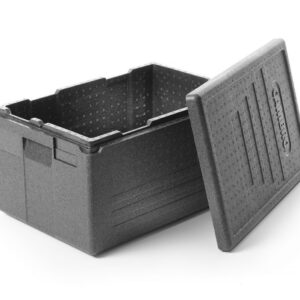 Professional grade insulated carrier CAM GOBOX Economy 46 L, GN 1/1, GN 1/2., Cambro, Black, 600x400x(H)316mm