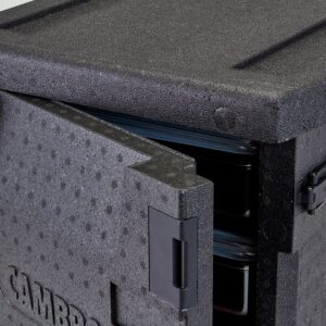 Professional grade insulated carrier Cam GoBox, front-loaded, 86 L, GN 1/1., Cambro, GN 1/1, 86L, Black, 640x440x(H)625mm