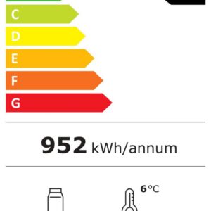 Jahe-vitriinkapp, 68 l, Arktic, Must, 230V/170W, 397x444x(H)875mm