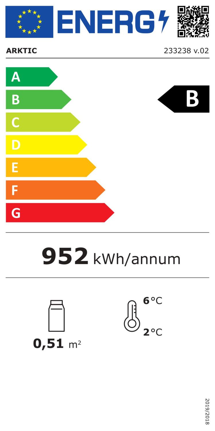 Jahe-vitriinkapp, 68 l, Arktic, Must, 230V/170W, 397x444x(H)875mm - Image 8