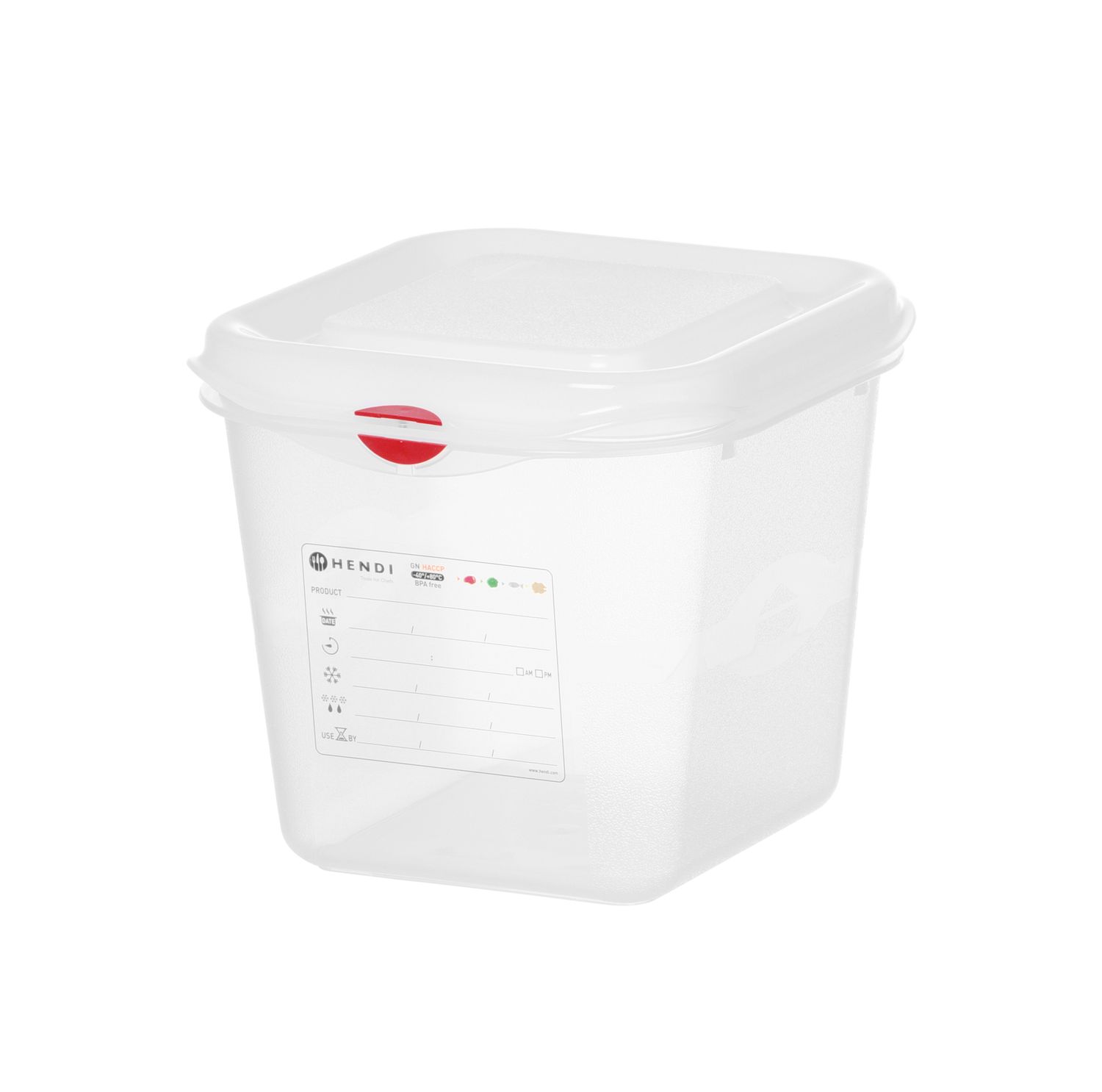GN 1/6 mahuti, polüpropüleen, HENDI, GN 1/6, 2,6L, Läbipaistev, 176x162x(H)150mm, Ristkülikukujuline
