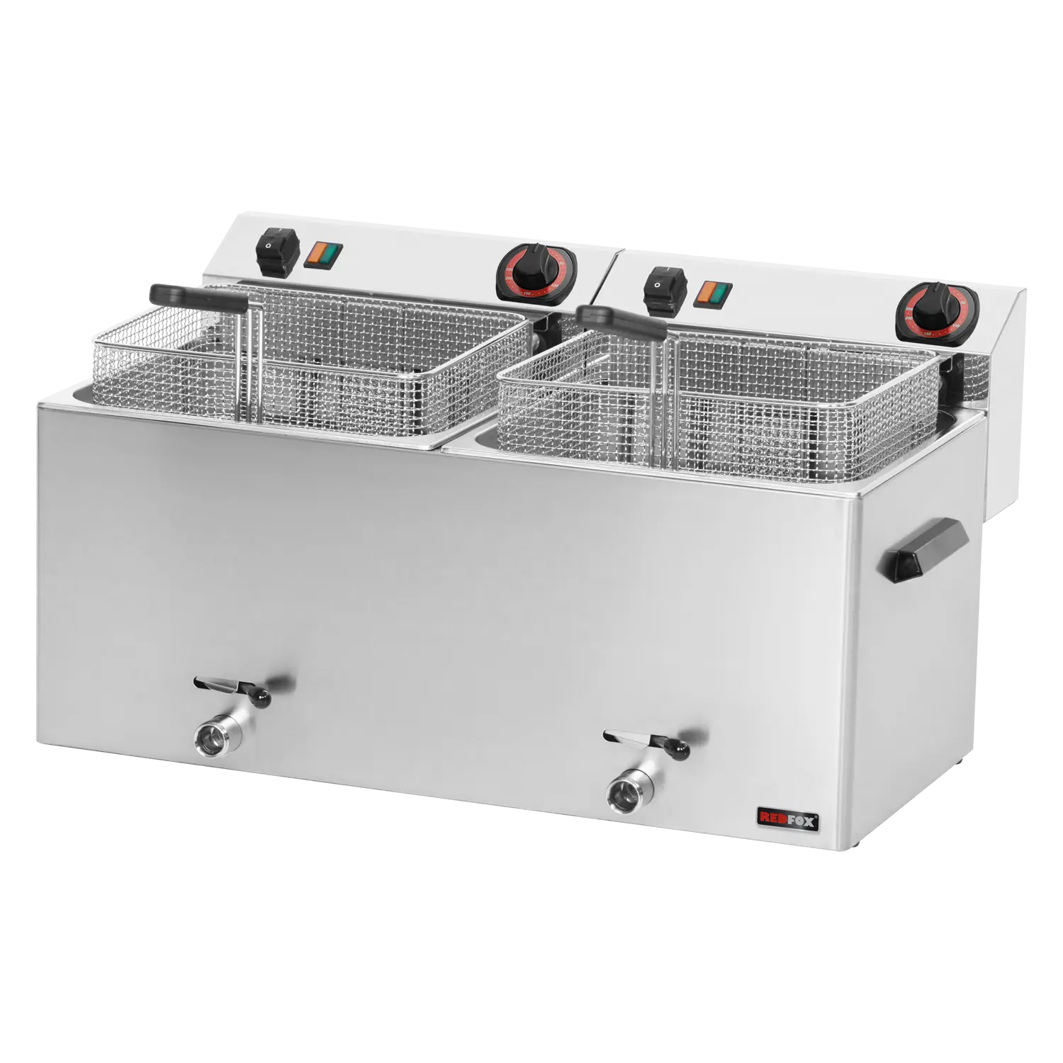 Elektriline fritüür 2 korviga 0,74 kW/l, 11+11 l, töölaua peale, äravoolukraan, 400 V, FE 1010 T