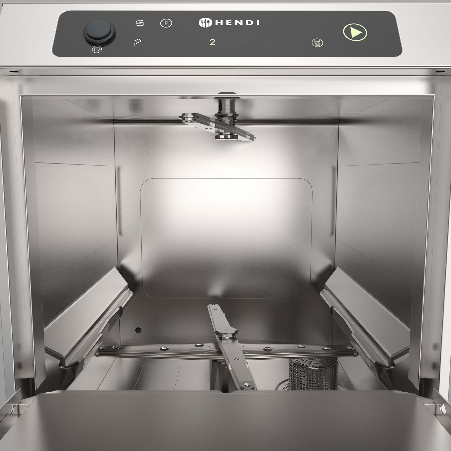 Dishwasher 35x35, electronic control, HENDI, Profi Line, Silver, 230V/2970W, 423x466x(H)639mm - Image 3