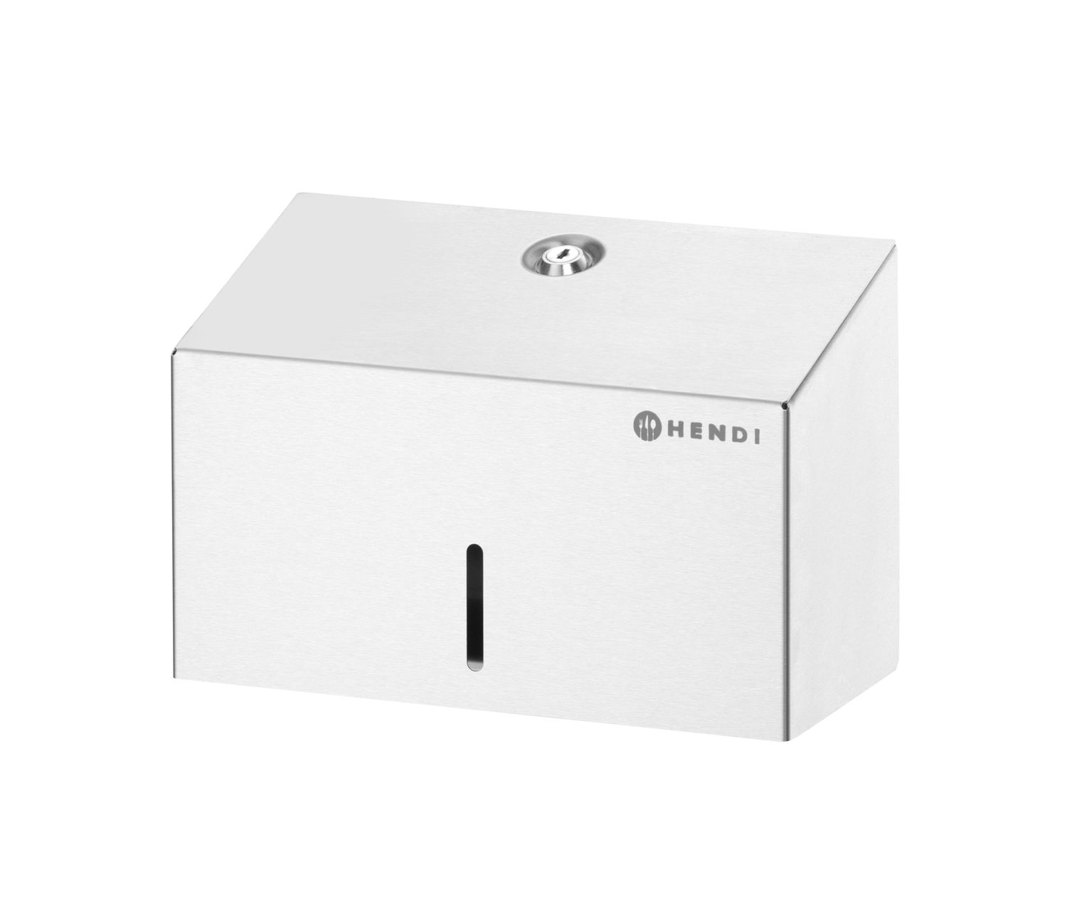 Paberrätikute dosaator, lukustatav, HENDI, 250 tükki, Hõbedane, 260x120x(H)160mm