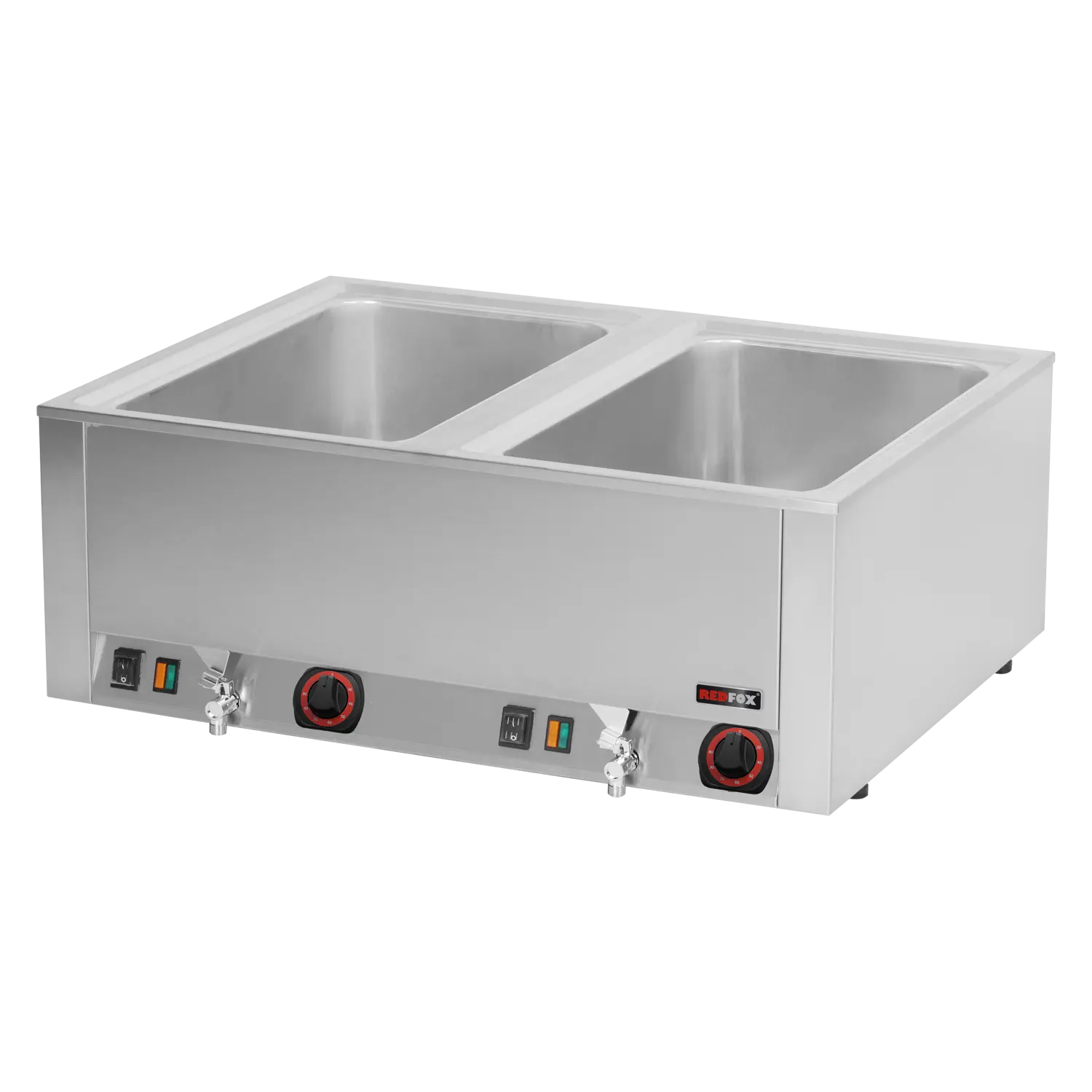 Bain marie elektriline 2x GN 1/1 - 200 tööpinnale koos äravoolu kraaniga BMV 2120