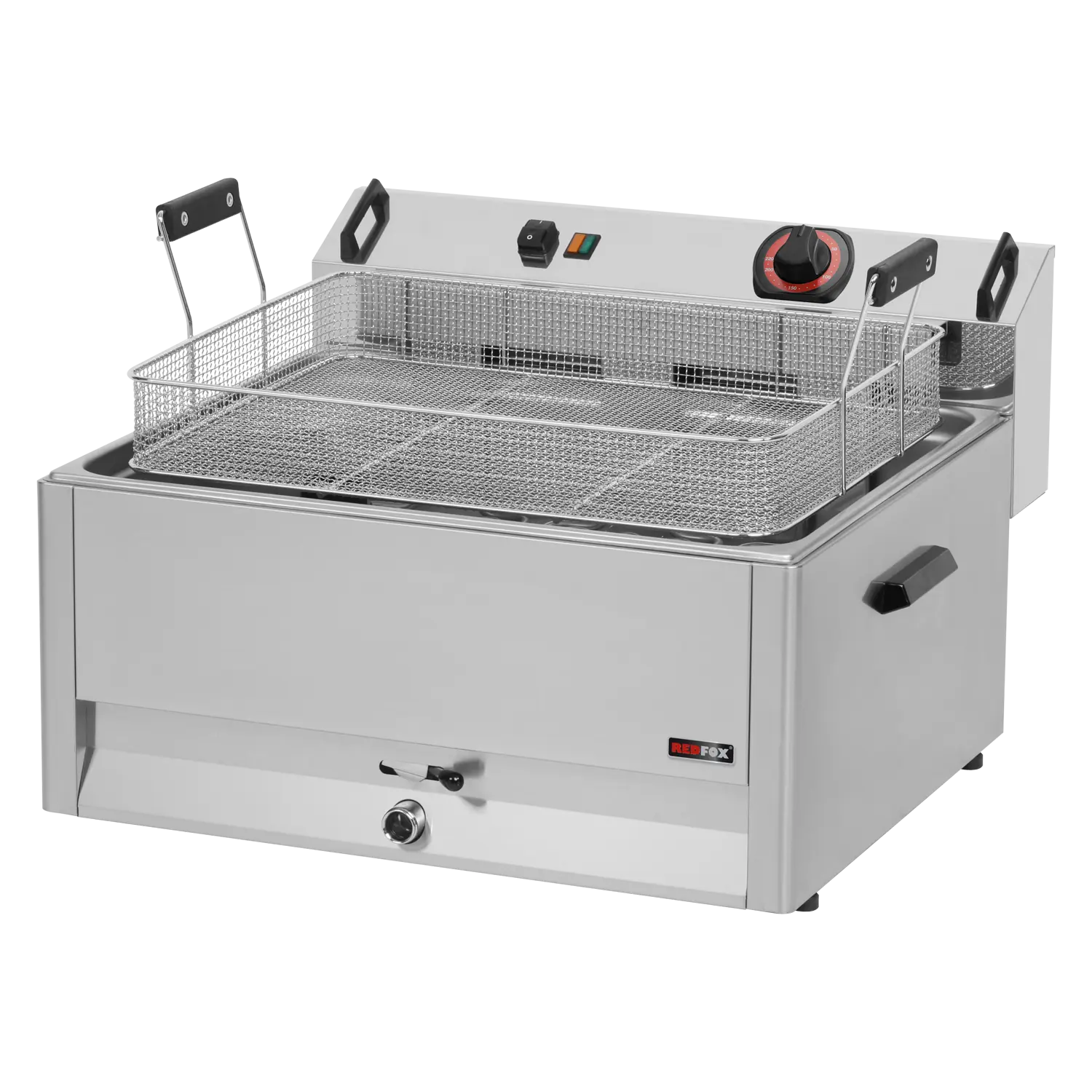 Elektriline fritüür 0,5 kW/l, 30 l lauapealne äravoolukraan 400 V FE 60 T