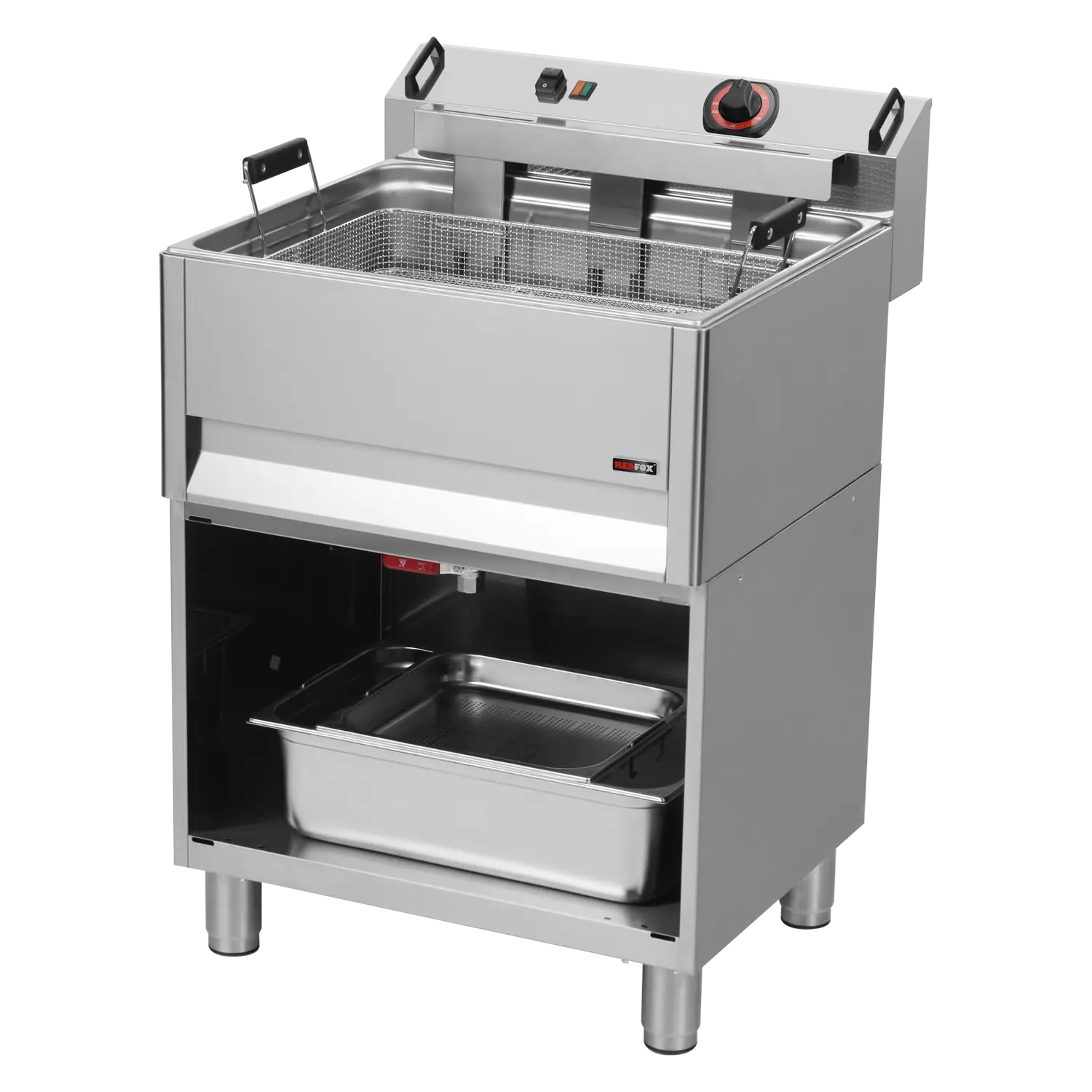 Elektriline fritüür 0,5 kW/l, 30 l, töölaud, äravoolukraan, 400 V FE 60 T/P