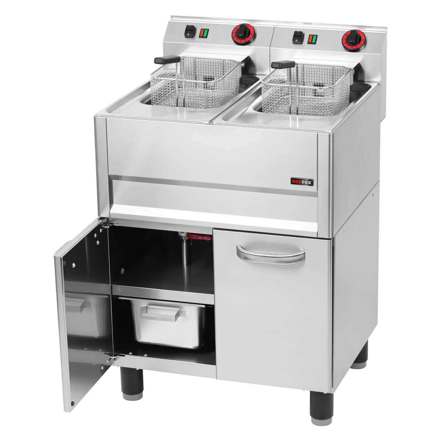 Elektriline fritüür 2 korviga 0,75 kW/l, 8+8 l koos alusega 400 V FE 61 ELT