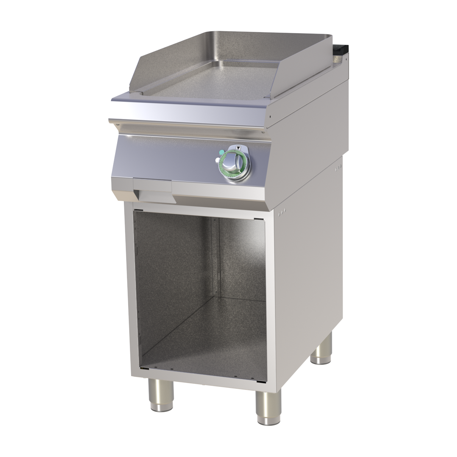 Fry-top griddle plate smooth on open cabinet RM FTH 740 E