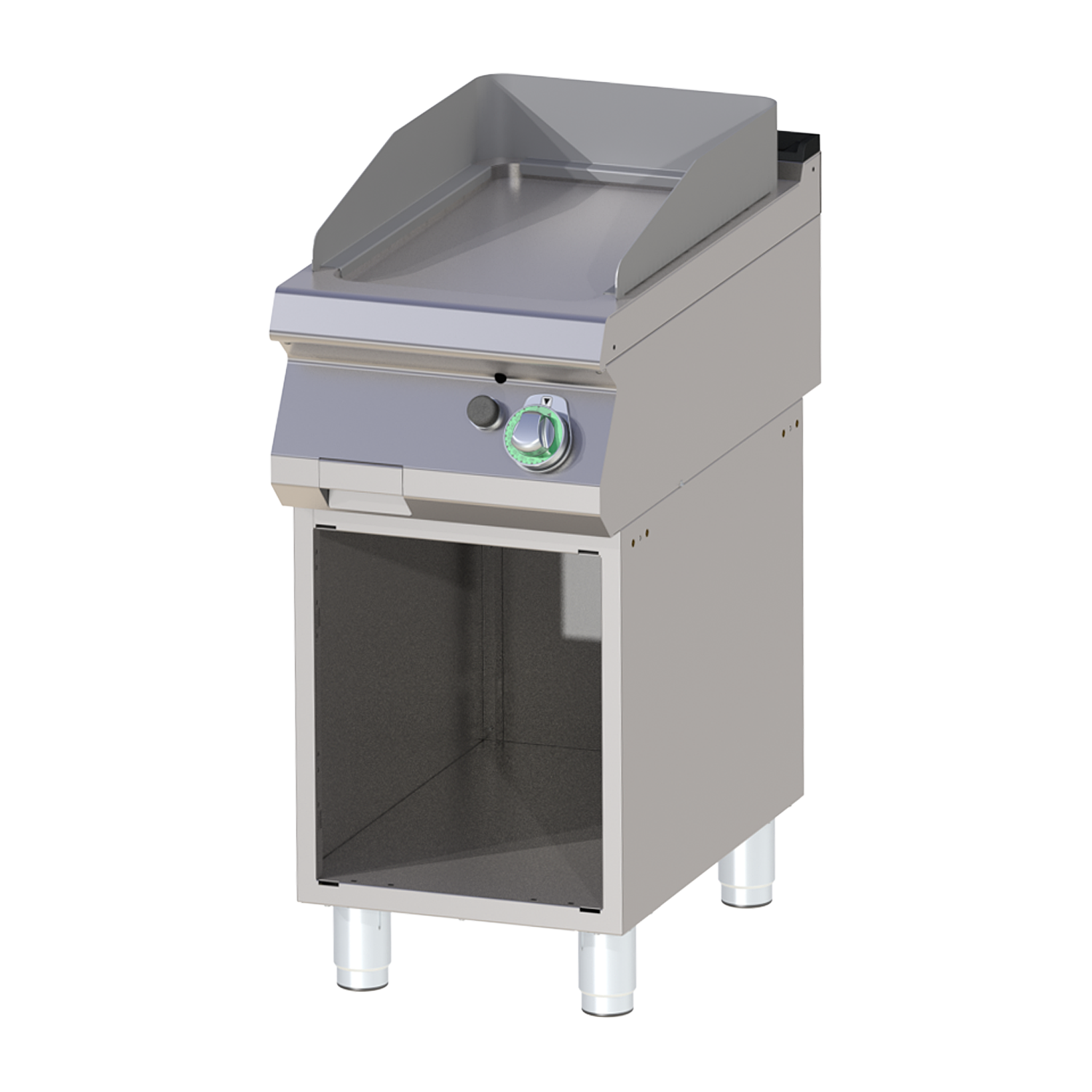 Fry-top griddle plate smooth on open cabinet RM FTH 740 G