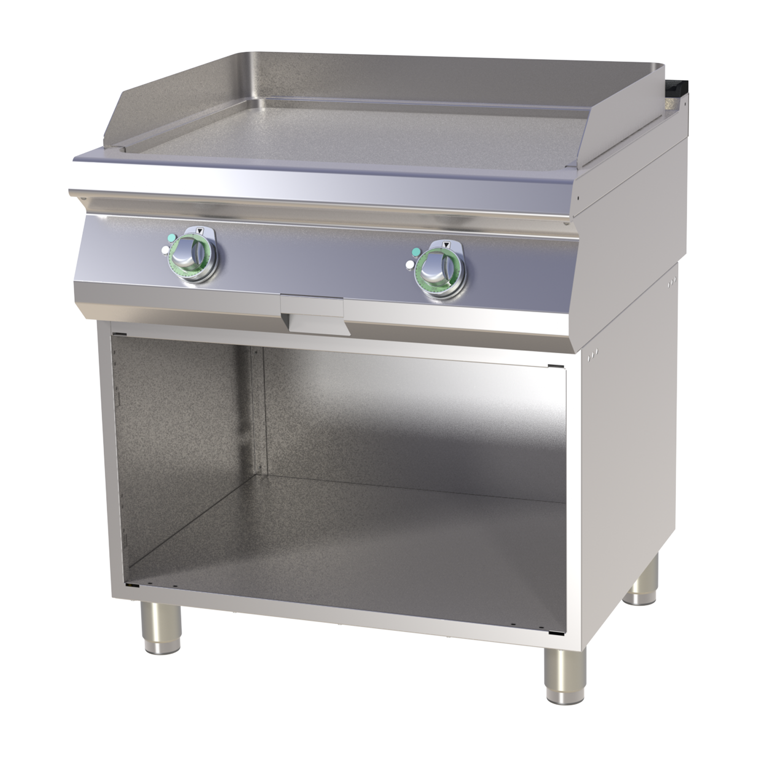 Fry-top griddle plate smooth on open cabinet RM FTH 780 E