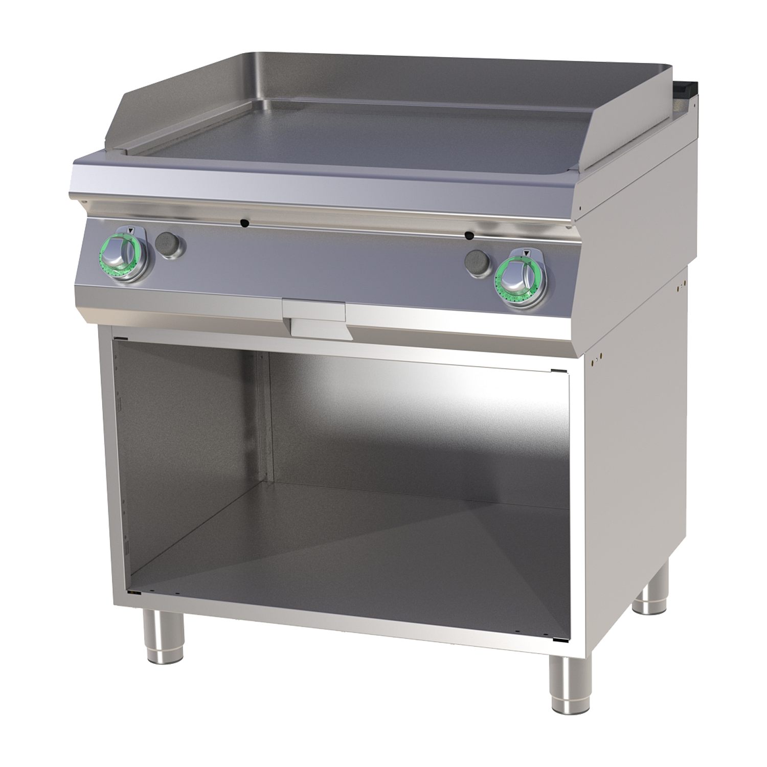 Fry-top griddle plate smooth on open cabinet RM FTH 780 G