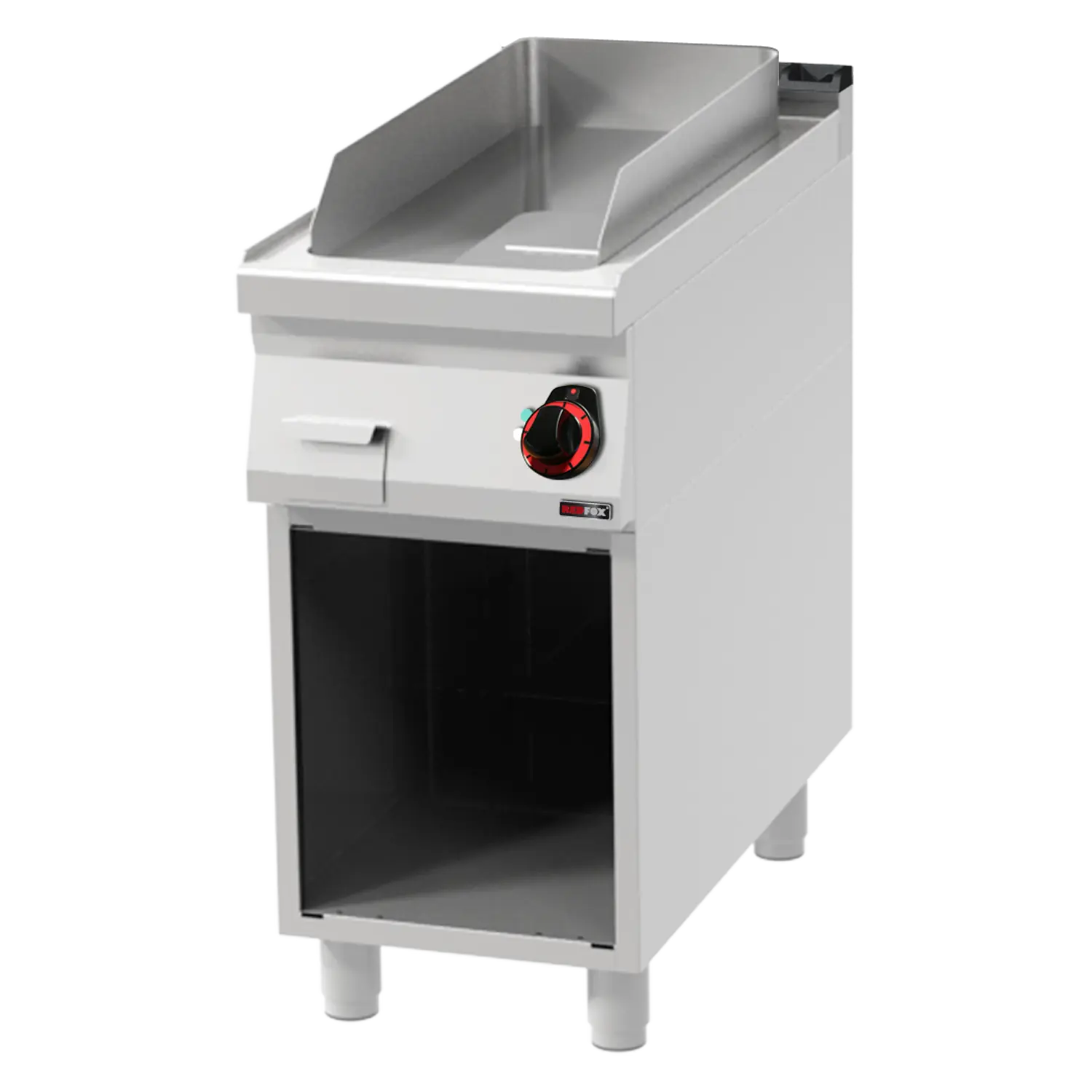 Fry-top griddle-plaadid 31x65 elektriline kroomitud sile avatud kapis 400 V FTHC 90/40 E