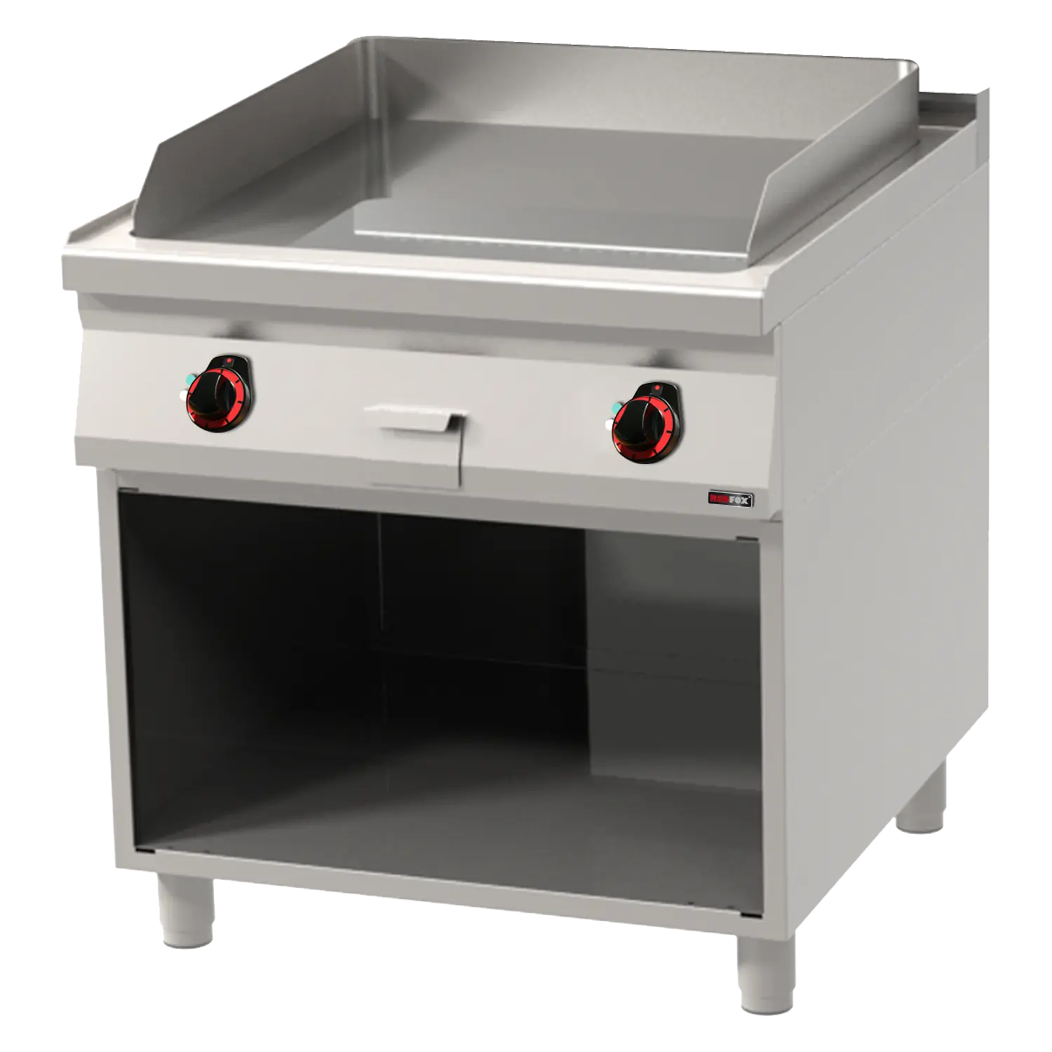 Fry-top griddle-plaat 71x65 elektriline kroomitud sile avatud kapis 400 V FTHC 90/80 E